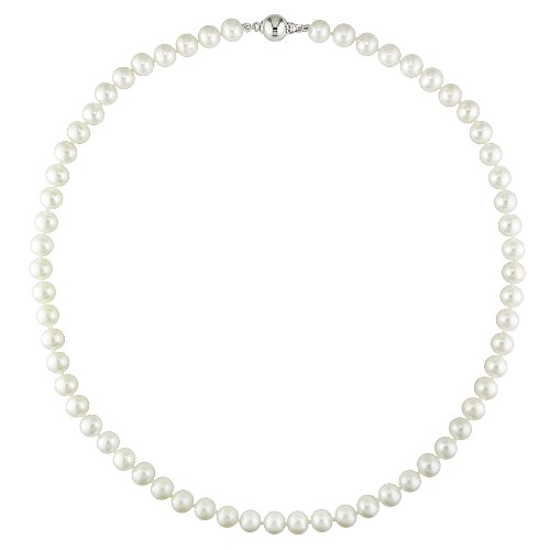 Sterling-Silver 7-7.5 MM White Freshwater Cultured Pearl Strand, 18"