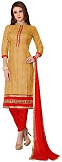 CRAZYBACHAT Indian Ethnic Designer New Dress Yellow Cotton Embroidery Printed Salwar Suits