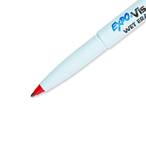 EXPO Vis-A-Vis Wet-Erase Overhead Transparency Markers, Fine Point, 12-Count