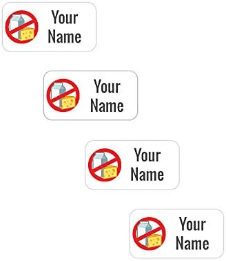 Kids Labels Peel & Stick Waterproof, Durable Personalized Stick-on Clothing Name Labels - 112 Clothing Labels Allergy - No Dairy Design