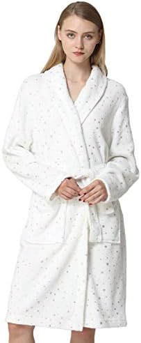 Anna King Women’s Flannel Robe Fleece Super Soft Warm Luxurious Plush Bathrobe S-XL