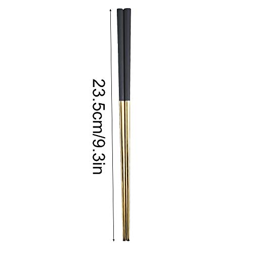 Chopsticks Reusable,Metal Chopsticks 5 Pairs Gift Set,304 Stainless Steel Chopsticks Dishwasher Safe