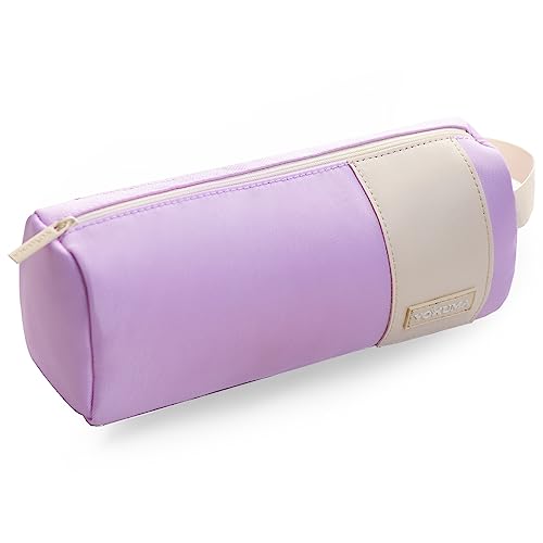 YOKUMA Pencil Case, Large Capacity Aesthetic Pencil Pouch Bag for College Adults, Office Supplies Stationery Organizer, Purple