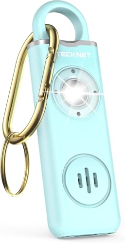 Persönlicher Sirenen für Frauen, 130dB Siren & Strobe LED Light Schlüsselanhänger, wiederaufladbar Selbstverteidigung Panikalarm Persönliche Sicherheit für Frauen, Kinder, Senioren（Blau）