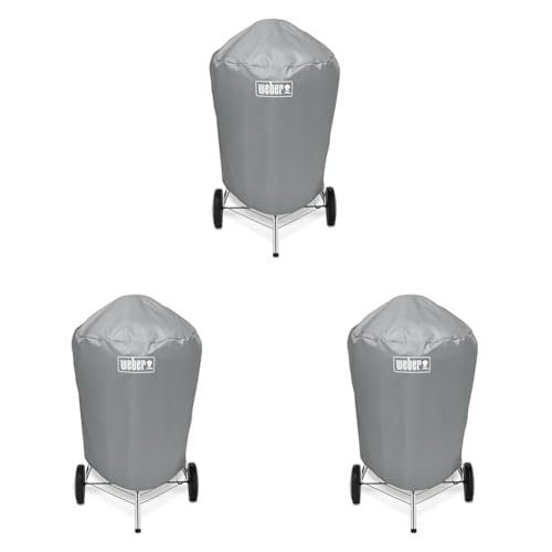 Weber 7176 Grill-Abdeckhaube für Holzkohlegrills mit einem Durchmesser von 57 cm, Grau, 15.9 x 22.7 x 3.8 cm (Packung mit 3)
