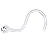 20 Gauge Clear 2mm Bioplast Nose Ring