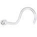 Body Candy Clear Bioplast 2mm Nose Stud Ring 20 Gauge 3/16