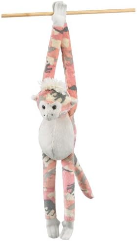 Camo Wild Wildlife Artists Zoo Monkey in a Unique Animal Camo Zoo Plush Stuffed Animal in Pink