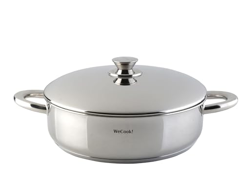 WECOOK PRO Stainless Steel Casserole Dish with Lid, 26 cm, 3.8 L