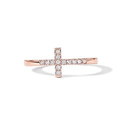 PAVOI 14K Gold Plated CZ Cross Ring | Eternity
