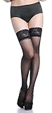 Lubricious Thigh High Stockings (One Size 1 Pack, Black)