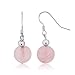 Gem Stone King 10MM Simulated Rose Quartz Round Bead Necklace Bracelet and Earrings Set 20 Inch