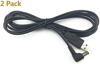 iLovey (2pcs 3.3ft/1m) USB 2.0 Port Male to DC 5V Male 5.5mm x 2.1mm Right Angle 90 Degree Power Plug Connector Cord for Mini Fan,LED Strip, Monitor, Router and More