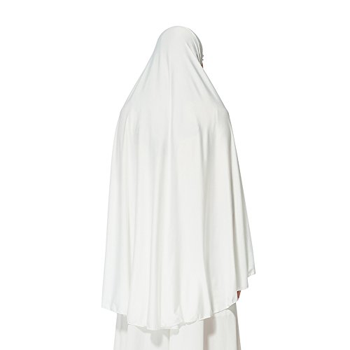 Zhengpin Women's Muslim Ramadan Soft Lightweight Jersey Hijab Long style Scarf (White, XL)