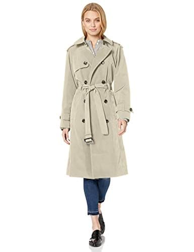 London Fog Women's Double-Breasted 3/4 Length Belted Trench Coat