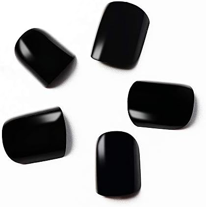 Liarty 24pcs ネイルチップ 上等 ショート 人気 無地 黒 つけ爪 優雅ネイル シンプルなデザイン マット 滑らかなネイル