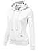 NINEXIS Womens Long Sleeve Fleece Pullover Hoodie Sweatshirts White L