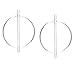 Hoop Earrings Sterling Silver | Geometric Circle Earrings with Bar