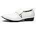 ZZHAP Men's Pointed-Toe Tuxedo Dress Shoes Casual Slip-on Loafer White US 10