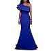 Charmore Women's One Shoulder Ruffle Bodycon Evening Party Maxi Dress