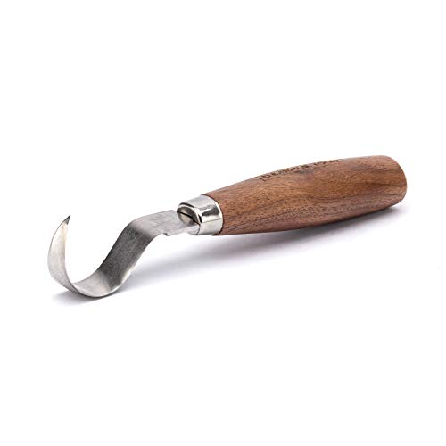 Elemental Tools Wood Spoon Carving Knife: Hook Knife Wood Carving Tool for Spoon, Kuksa Cup and Bowl Carving- 65mn Steel Spoon Carving Knife - Great Curved Knife for Beginners or Professional