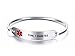 Mealguet Jewelry Type 1 Diabetes-Fashion Stainless Steel Medical Alert ID Oval Fit Bangle Bracelets for Women/Black Deep Engraving