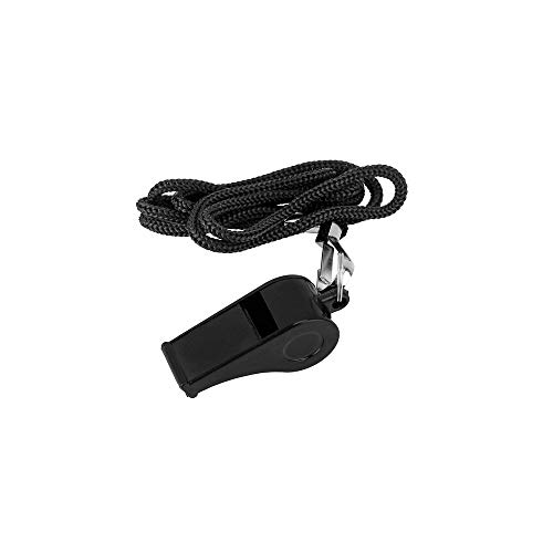 Forsun 32 Pcs Plastic Black Loud Whistles With Lanyard For Emergency Referee Coaches Training Sports