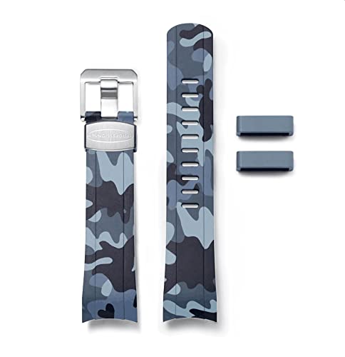 Crafter Blue CB05 CB10 Curved End Watch Band Quick Release Soft Rubber Strap Replacement for Seiko Skx Series SKX007, SKX009 and SKX011 and Sports 5 series: SRPD51K1, SRPD53k1, SRPD55K1 etc