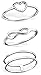 Kiwi Daisy .925 Sterling Silver Infinity Love Set Midi Ring, Above Knuckle Ring, Mid Finger Ring (3 Rings)