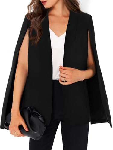 Amazon.com: Allegra K Women's Cape Blazer Split Sleeve Button