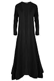 Womens Ladies Plain Open Front Floaty Waterfall Oversized Baggy Maxi Cardigan