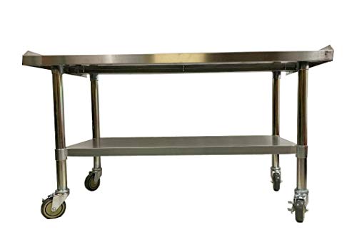 Commercial Stainless Steel Rolling Work Equipment Grill Stand 30x18 with Wheels - 29" Working Height