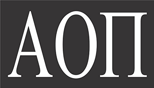 Alpha Omicron Pi 2" x 3" College Sorority White Vinyl Decal Sticker for Laptop, iPad, Cell Phone, iPhone, Car, Truck, Motorcycle