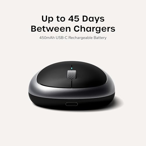 Satechi M1 Wireless Bluetooth Mouse, USB-C Rechargeable, Compact & Portable, for MacBook Air/Pro/Neo, iPad Air/Pro, iPad Mini, Mac Mini, iMac & Windows - Space Grey