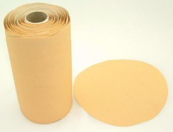 Aluminum Oxide Stick-on PSA Paper Sanding Discs, 6" Diameter, 120 Grit, Roll of 100.