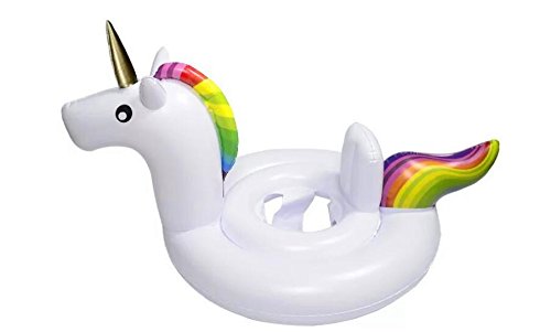 Easyinsmile Baby/Kids Swimming Ring Unicorn Float Safety Inflatable Swimming Aids for Pool (White)