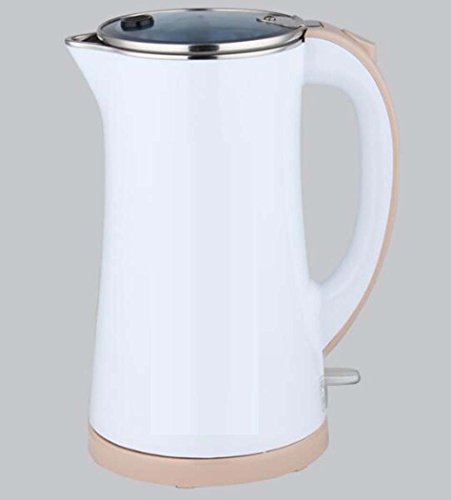 Electric Kettle, 1.5 Liters - Brushed Stainless Steel Kettle,White