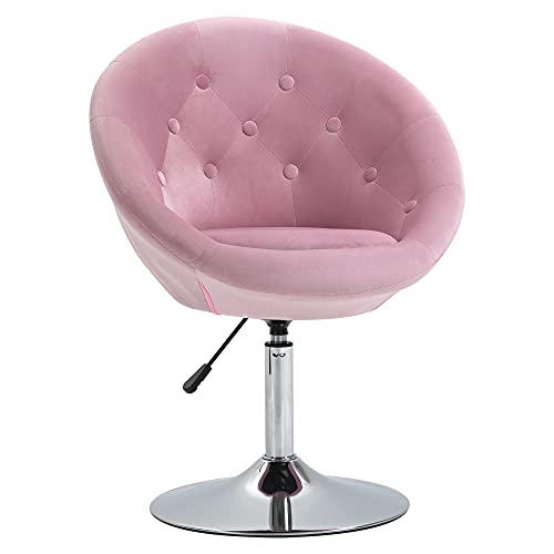 HOMCOM Modern Makeup Vanity Chair Round Tufted