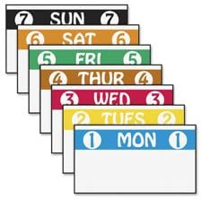 FreshMarx Color Coded Labels, Sunday, 2500/RL, White/Black, Sold as 1 Roll