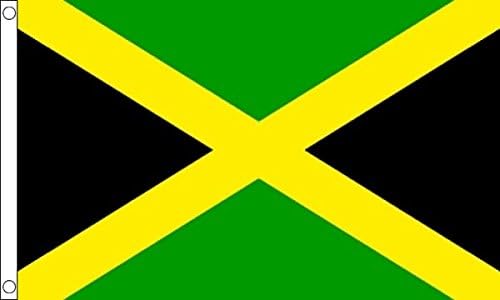 Flagtex Jamaica Large Flag 8ft x 5ft Premium Jamaican National Flag Black Green Gold Diagonal Cross Saltire Fade Resistant Polyester Double Stitched Reinforced 240cm x 150cm Outdoor Banner Display