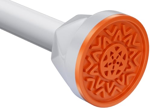 Shower Curtain Rod 33-42 Inch, White Tension Shower Curtain Rod No Drill, Adjustable Stainless Steel Rust Proof Tension Shower Rod for Bathroom
