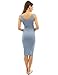 PattyBoutik Mama Scoop Neck Maternity Tank Dress (Light Cornflower Blue M)