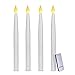 Akari Flameless Taper Flickering Candles with Remote, 4 Set 10 inch Ivory Colored Indoor Outdoor LED Centerpieces Table settings Weddings Birthday Parties