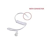 KEYBLU Clear Acoustic Tube Replacement for Two Way Radio Earpiece, Headset (with Connector 2 Pack)