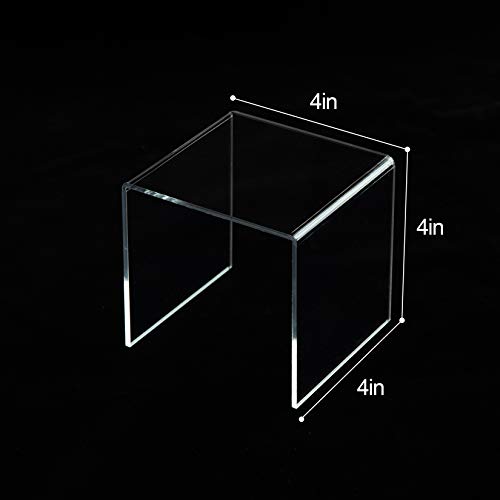 8 Pack Clear Acrylic Riser Square Display Stand For Cupcakes, Arts and