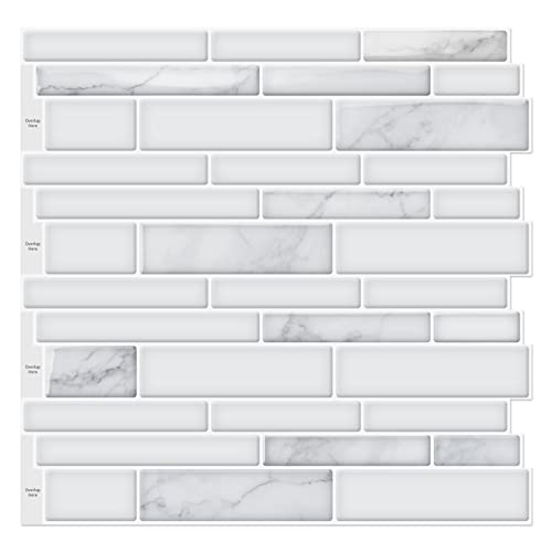 Art3d 10Sheet Premium Stick On Kitchen Backsplash Tiles, 12"x12" Peel