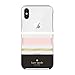 Kate Spade New York Phone Case | for Apple iPhone X and 2018 iPhone Xs | Protective Clear Crystal Phone Cases with Slim Design and Drop Protection - Charlotte Stripe Black/Cream/Blush/Gold