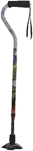 Self-Standing Peacock Offset Aluminum Adjustable Cane