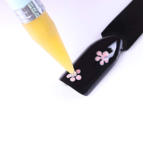Nail Rhinestones Picker Wax Replacement Tips Wax Replacement Head for Dual Ended Wax Nail Rhinestones Picker Pencil Dotting Pen Studs Picker Crystal Beads Acrylic Handle and Replacea Nail Accessories - Thumbnail 6