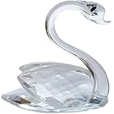 koTTIYA Crystal Swan Statue Swan Figurine Glass Figure Ornament for Home Showcase Decoration